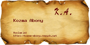 Kozma Abony névjegykártya