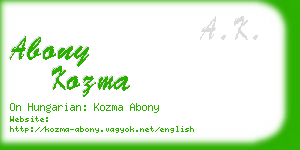 abony kozma business card